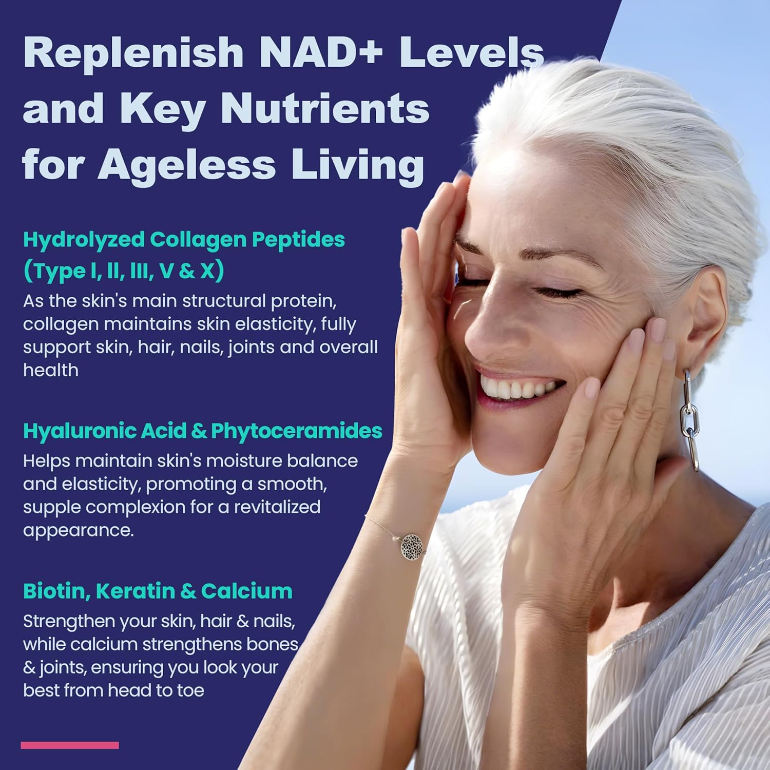 NEVISS Nicotinamide 500mg Gummies with Collagen Peptides for Healthy Aging, NAD+ Boost, and Brain Health, 120 Count