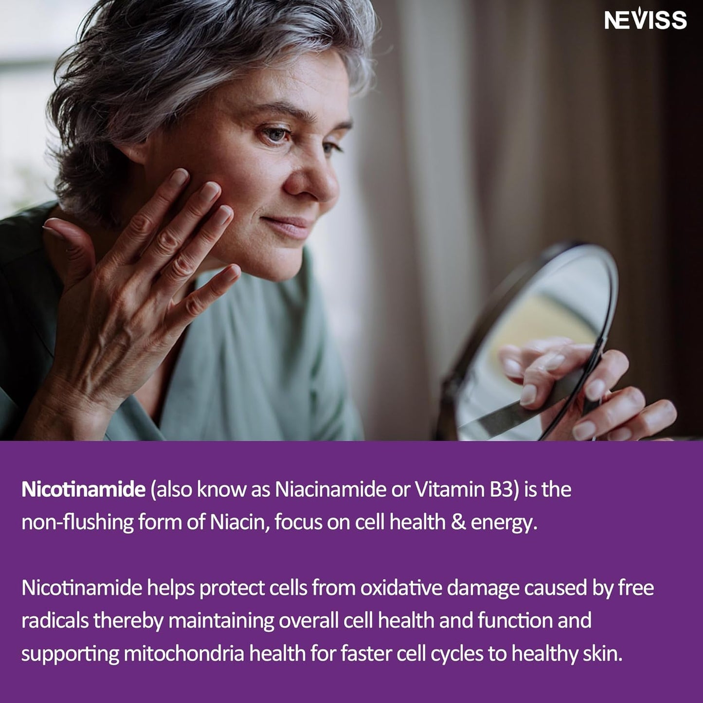 NEVISS Nicotinamide Gummies with Zinc and Copper: 500mg Vegan Immune Support Supplement