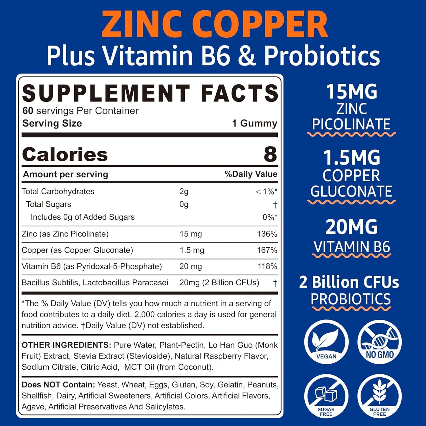 NEVISS Nicotinamide Gummies with Zinc and Copper: 500mg Vegan Immune Support Supplement