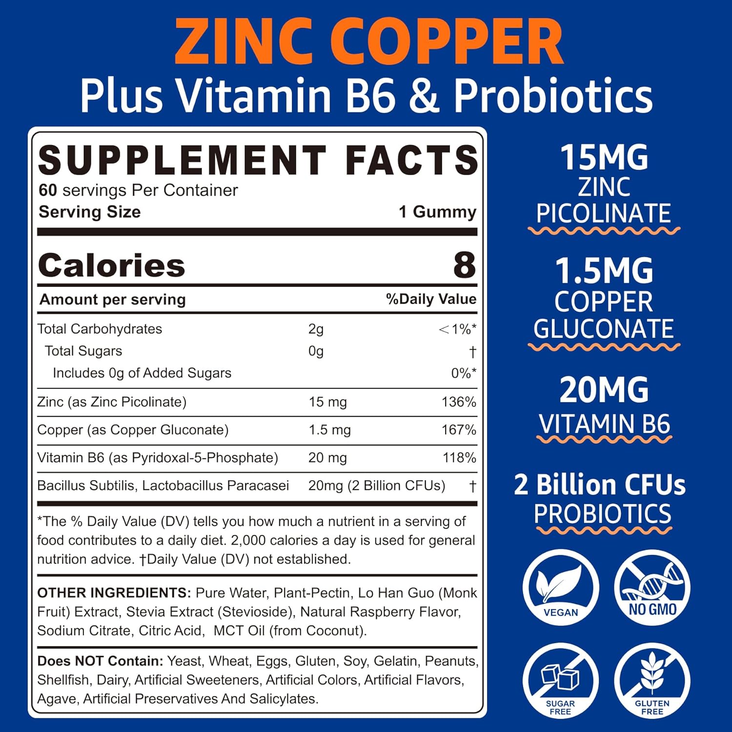 NEVISS Nicotinamide Gummies with Zinc and Copper: 500mg Vegan Immune Support Supplement