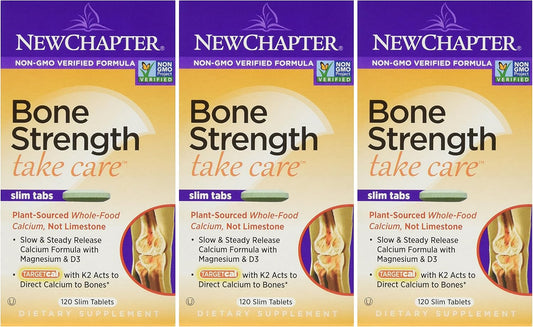 New Chapter Bone Strength Take Care 120 Tablets - Whole-Food Calcium Supplement for Bone Health and Strength