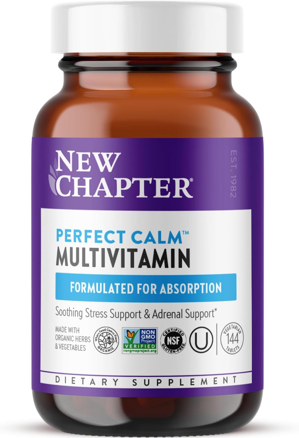 New Chapter Perfect Calm - Stress & Mood Support Multivitamin with B Vitamins - 144 Count