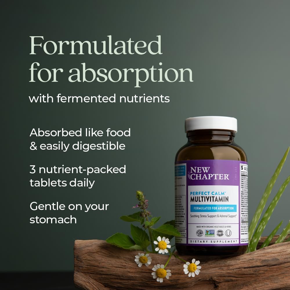 New Chapter Perfect Calm - Stress & Mood Support Multivitamin with B Vitamins - 144 Count
