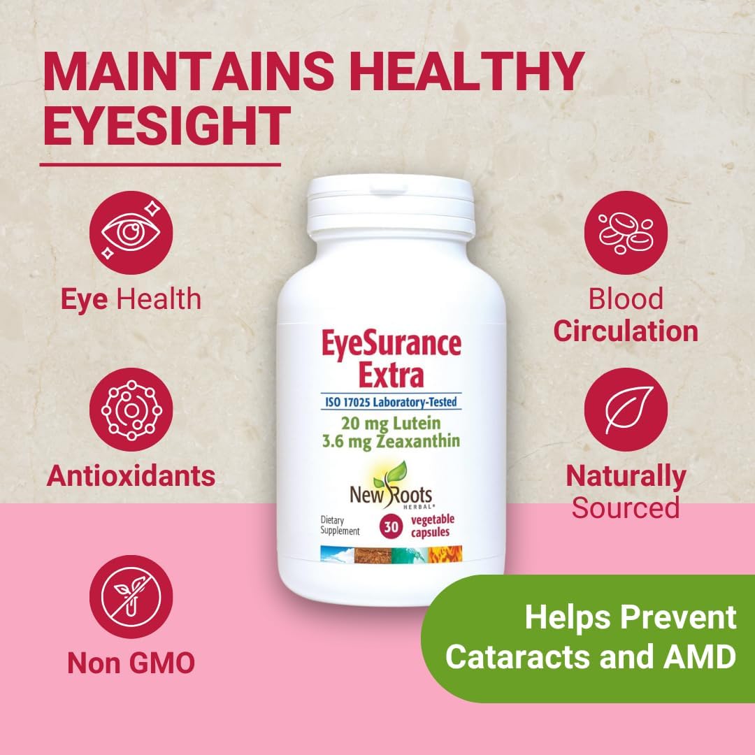 New Roots Eye Supplement with Bilberry, Lutein, Zeaxanthin & Multi-Vitamins by Naturopathic Doctors (30 Capsules)