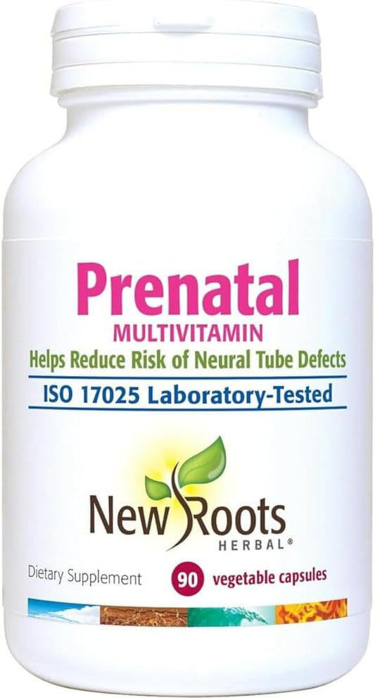 New Roots Prenatal Vitamins & Minerals for Women | Complete Multivitamin with Folate, Iron, Calcium | 23 Essential Supplements | Pregnancy & Postnatal Support (90 Caps)