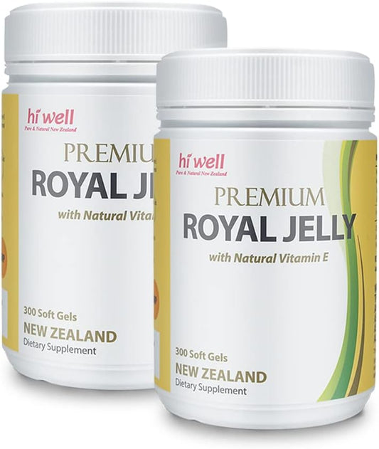New Zealand Pure & Natural Hi Well Premium Royal Jelly with Vitamin E Softgels - Pack of 2