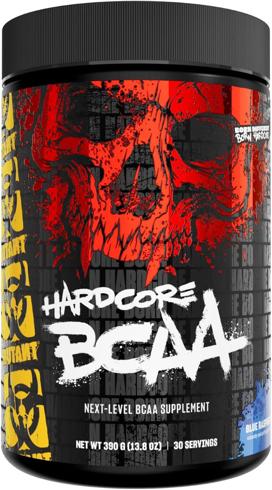 Next Level Mutant Hardcore BCAA Supplement for Pre, Intra, or Post Workout - Blue Raspberry Flavor - 30 Servings