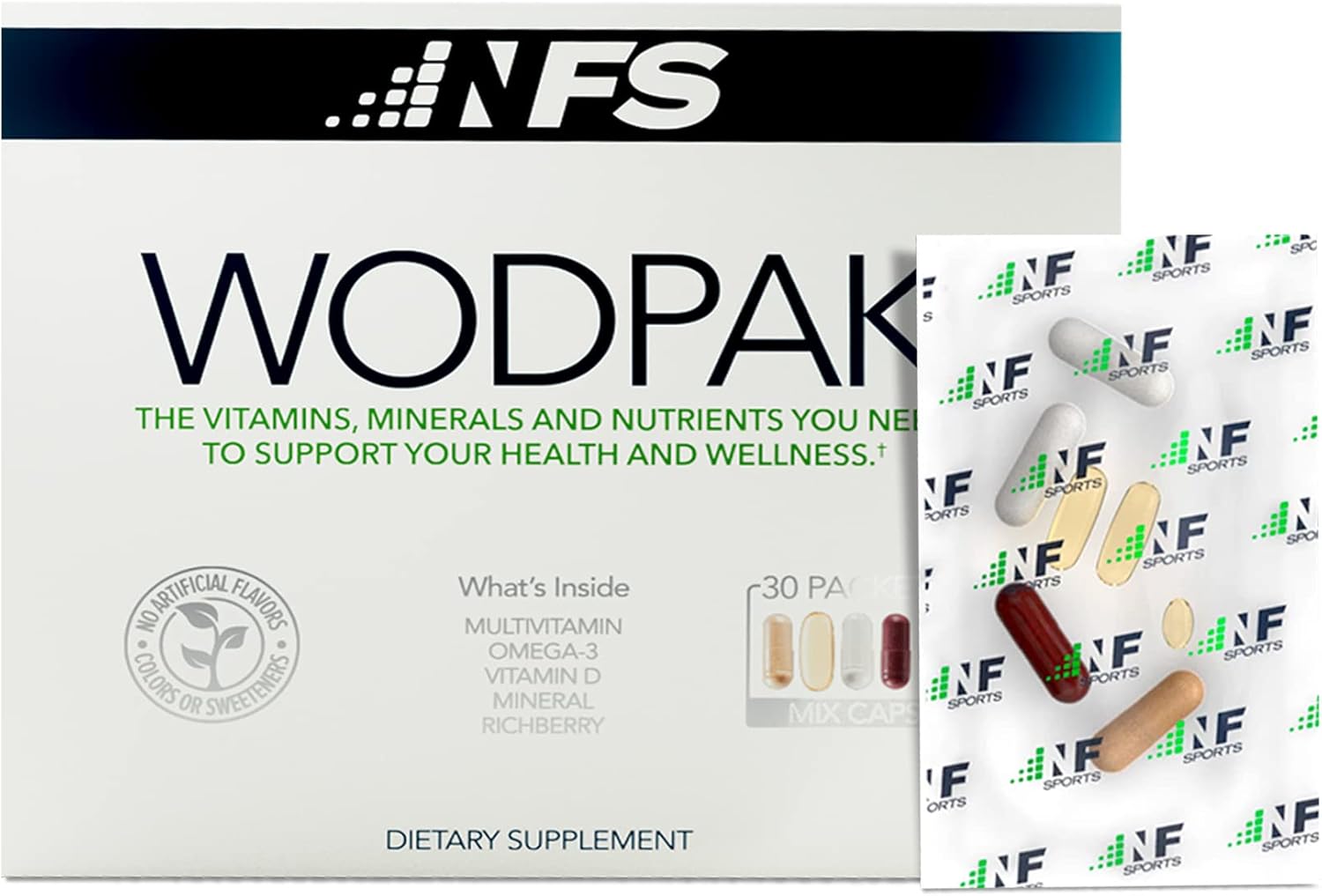 NF Sports WodPak Berry Multivitamin Soft-Gels for Men and Women - Vitamin D3, Zinc, Omega 3 - 30 Servings