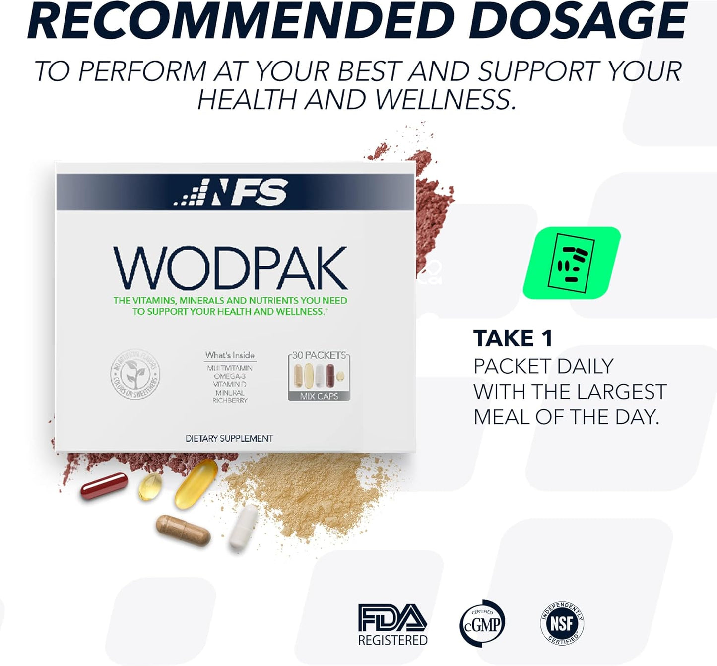 NF Sports WodPak Berry Multivitamin Soft-Gels for Men and Women - Vitamin D3, Zinc, Omega 3 - 30 Servings