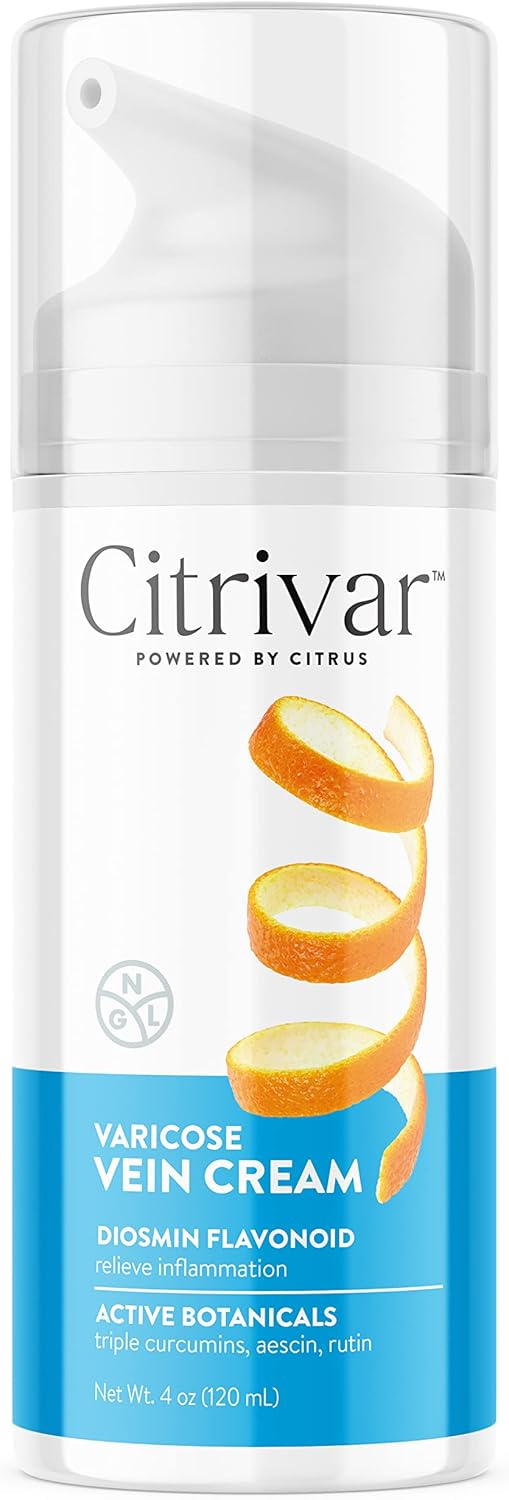 NGL Citrivar Leg Cream - Mint Tonifier with Diosmin, Butcher's Broom, Aescin, Rutin, Curcumin - 120 mL