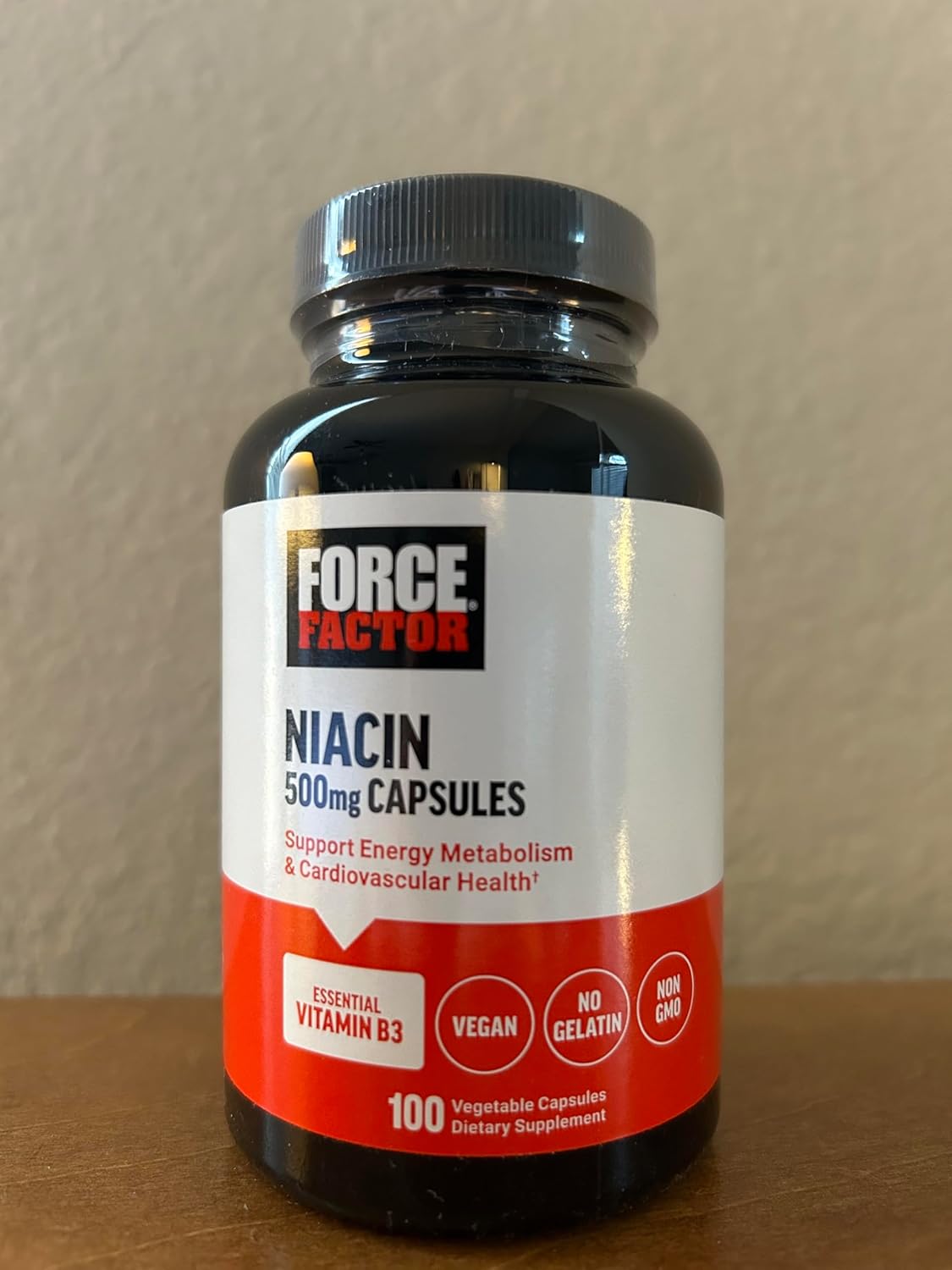 Niacin 500mg Heart-Health Supplement for Cellular Energy & Cardiovascular Health, Vegan, Non-GMO - 100 Vegetable Capsules