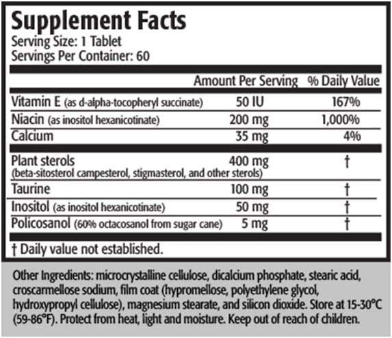 Niacin Enhanced Res-Q LeveLDL Supplement for Cholesterol Management