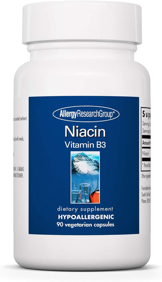 Niacin Supplement 250mg - Vitamin B3 for Men & Women, Nicotinic Acid, NAD, Flush-Free, Vegetarian Capsules - 90 Count