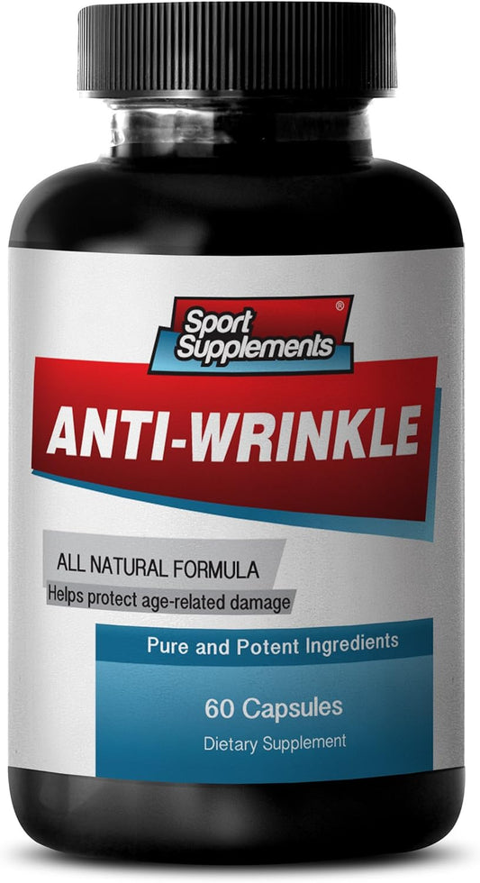 Niacinamide and Vitamin C Anti-Wrinkle Supplement - Collagen Boosting Pills for Wrinkle Prevention and Youthful Skin - 60 Capsules