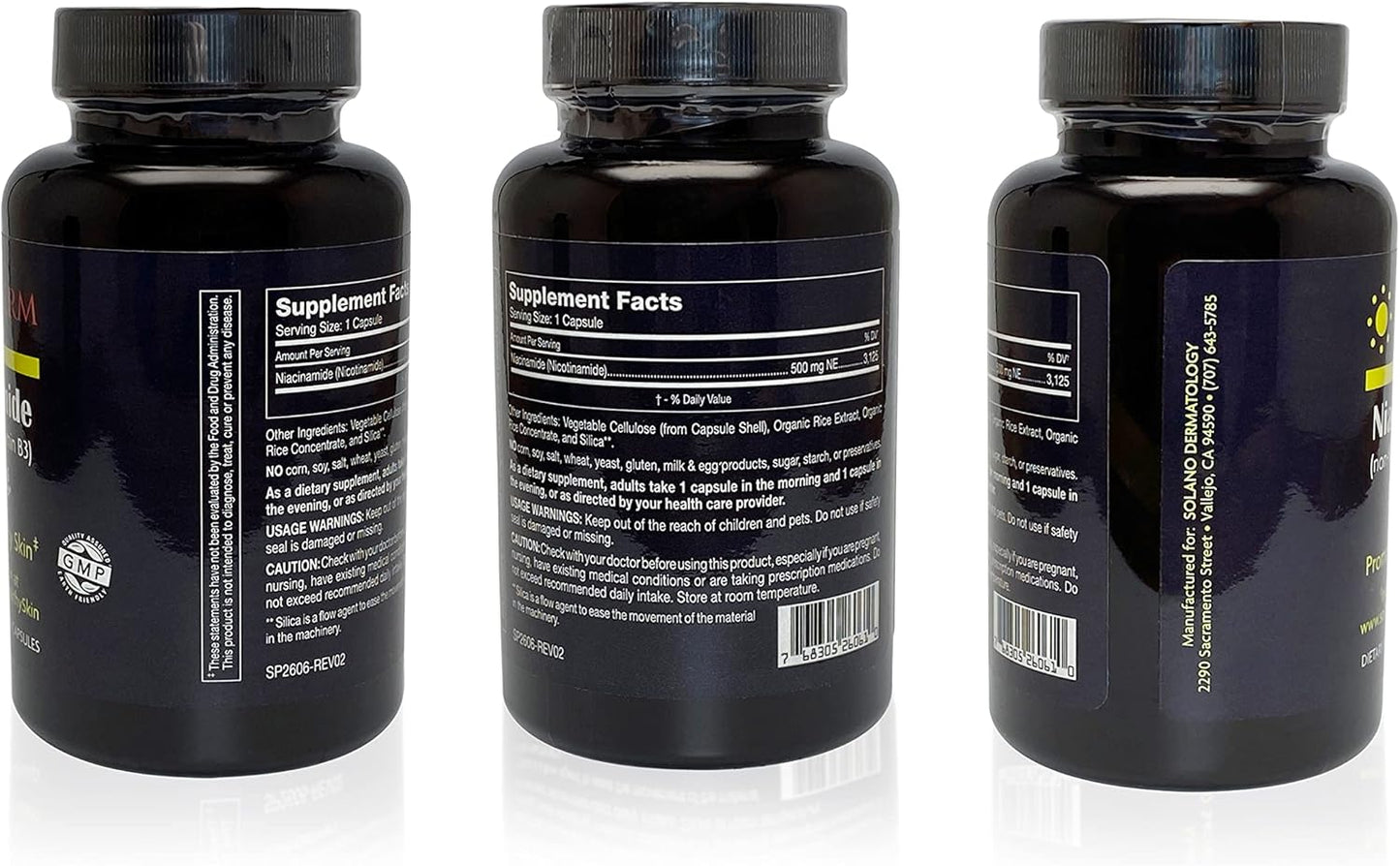 Niacinamide Vitamin B3 Supplement 500mg | Non-Flushing Capsules | Vegetarian & Gluten-Free | Skin Health Support | 120 Tablets