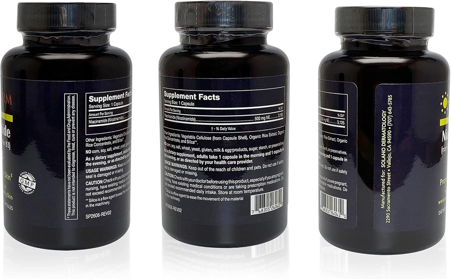 Niacinamide Vitamin B3 Supplement 500mg | Non-Flushing Capsules | Vegetarian & Gluten-Free | Skin Health Support | 120 Tablets