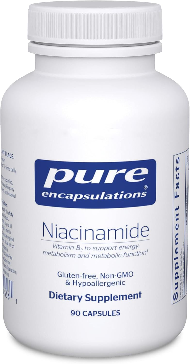 Niacinamide Vitamin B3 Supplement for Energy, Joint Mobility, and Metabolic Function - 90 Capsules by Pure Encapsulations