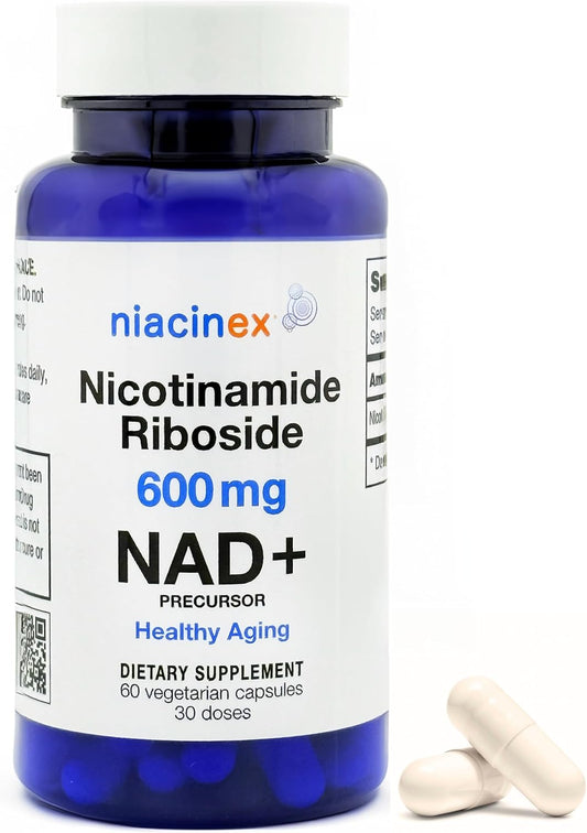 Niacinex Nicotinamide Riboside 600mg Supplement - 60 Vegetarian Capsules for Healthy Aging, Energy, Cellular Health - NAD+ Precursor