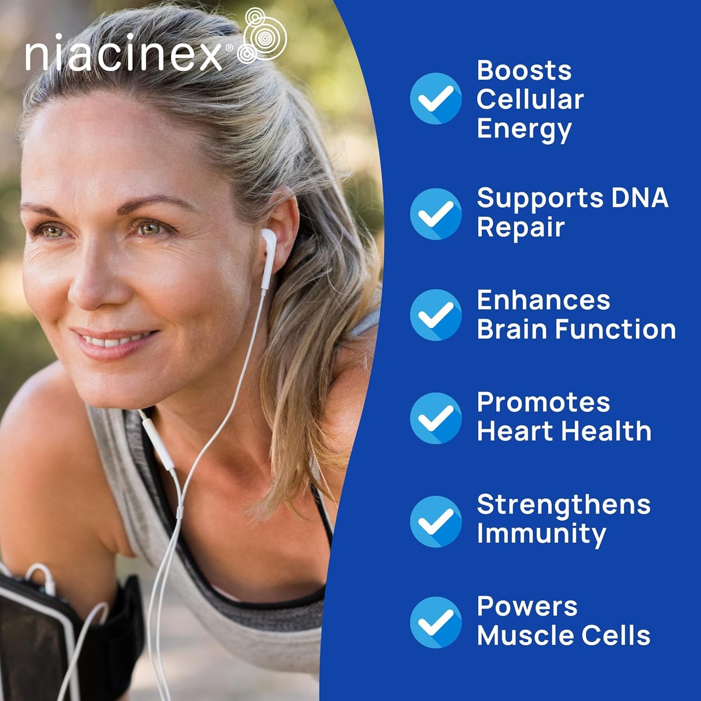 Niacinex Nicotinamide Riboside 600mg Supplement - 60 Vegetarian Capsules for Healthy Aging, Energy, Cellular Health - NAD+ Precursor