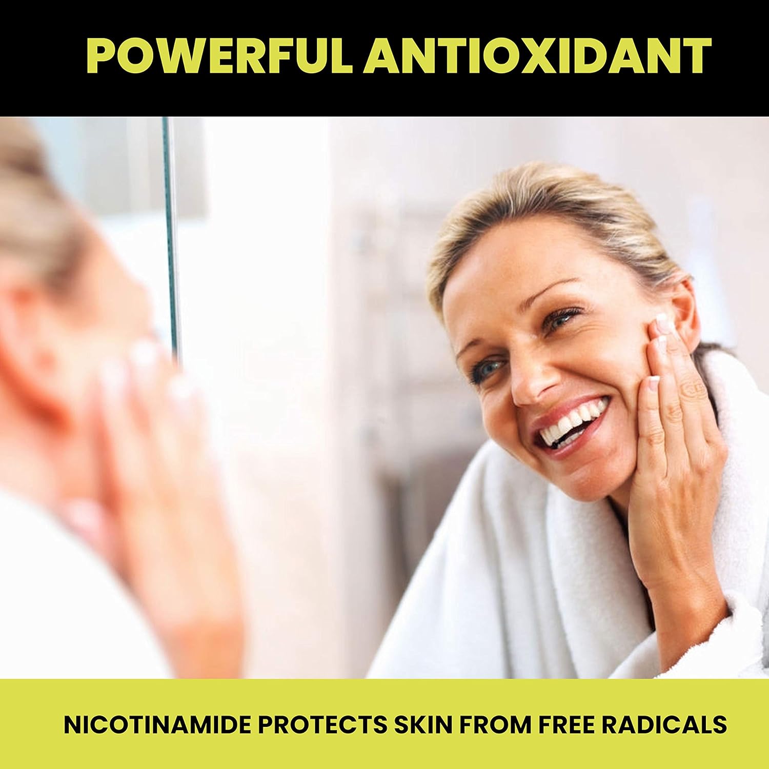 Nicotinamide D3 Supplement for Healthy Skin - Non-Flushing Vitamin B3, Vegetarian, Gluten-Free - 60 Capsules, 500mg
