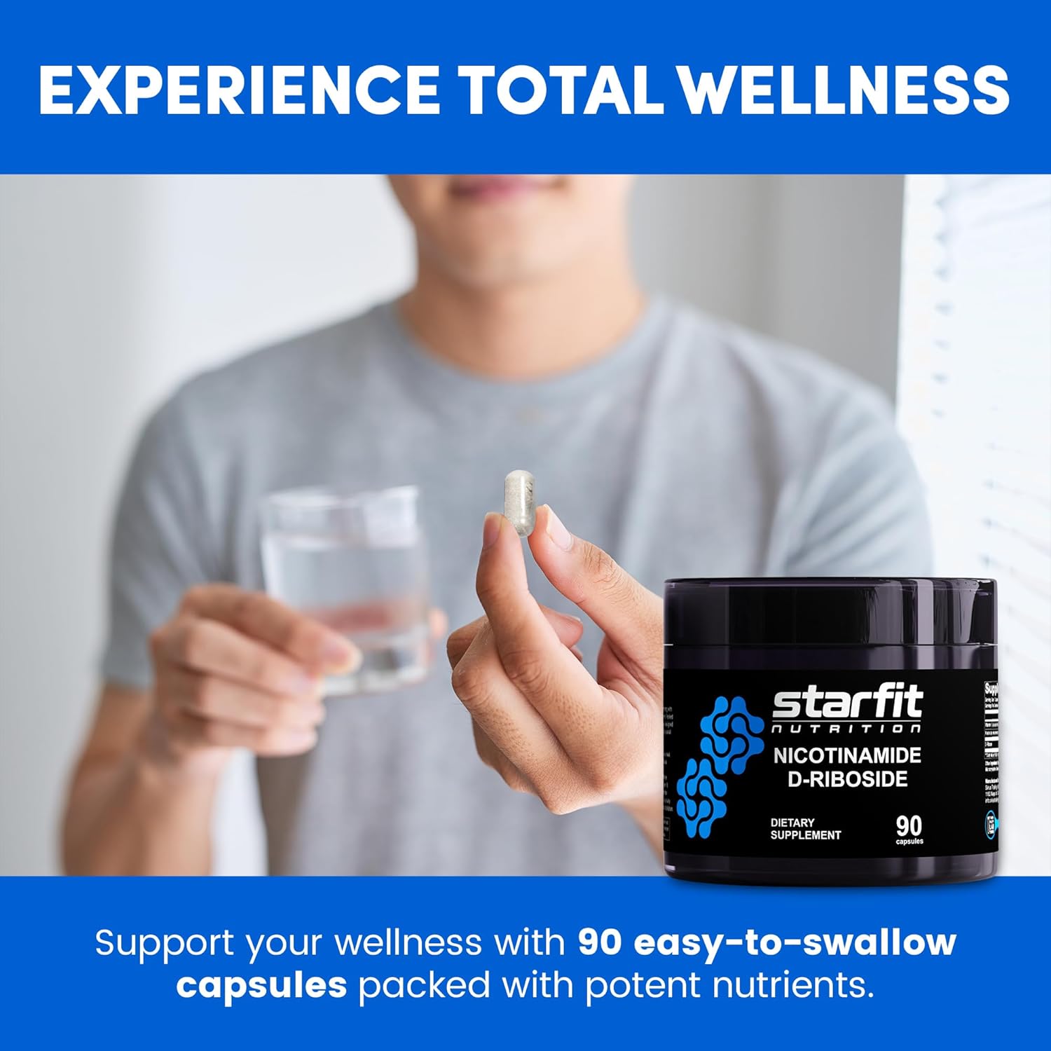 Nicotinamide Riboside Supplement for Boosting NAD+ Levels, Energy, Focus, and Metabolism Support