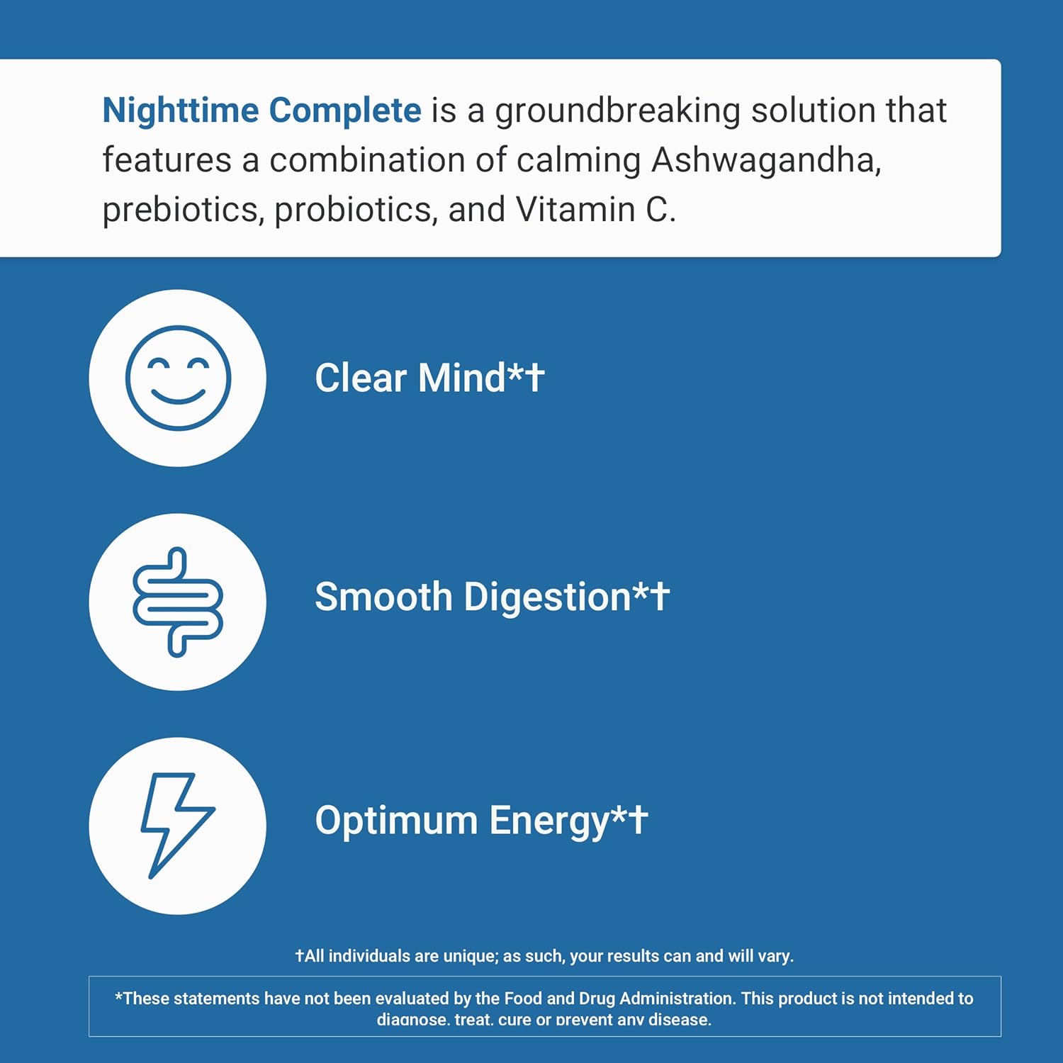 Nighttime Complete Wellness Drink for Digestion, Gut Health, and Sleep Support - Prebiotics, Probiotics, Ashwagandha - Raspberry Lemonade Flavor - 30 Servings