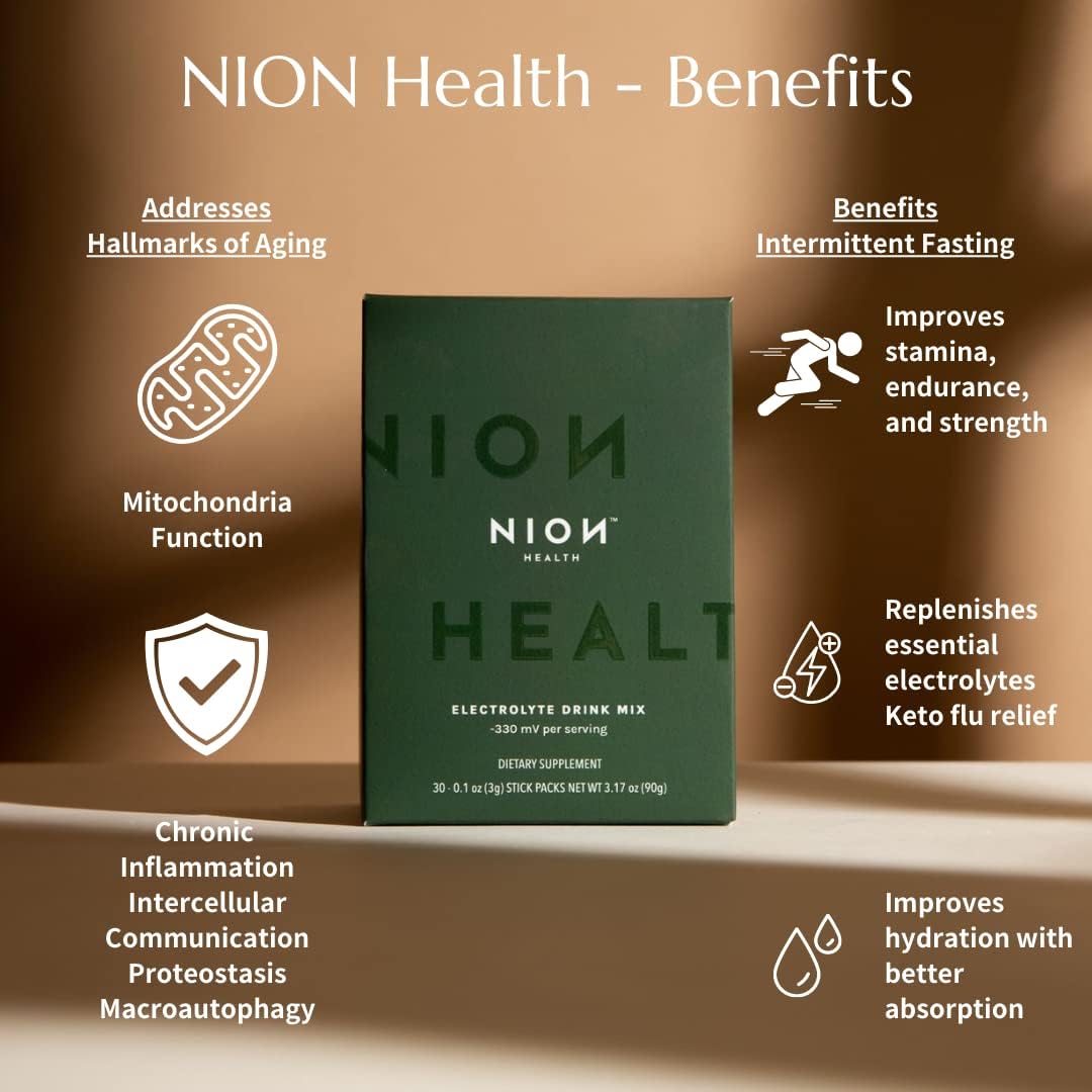 NION Health Electrolyte Powder Packets - Sugar-Free Hydration Support for Intermittent Fasting & Energy Boost