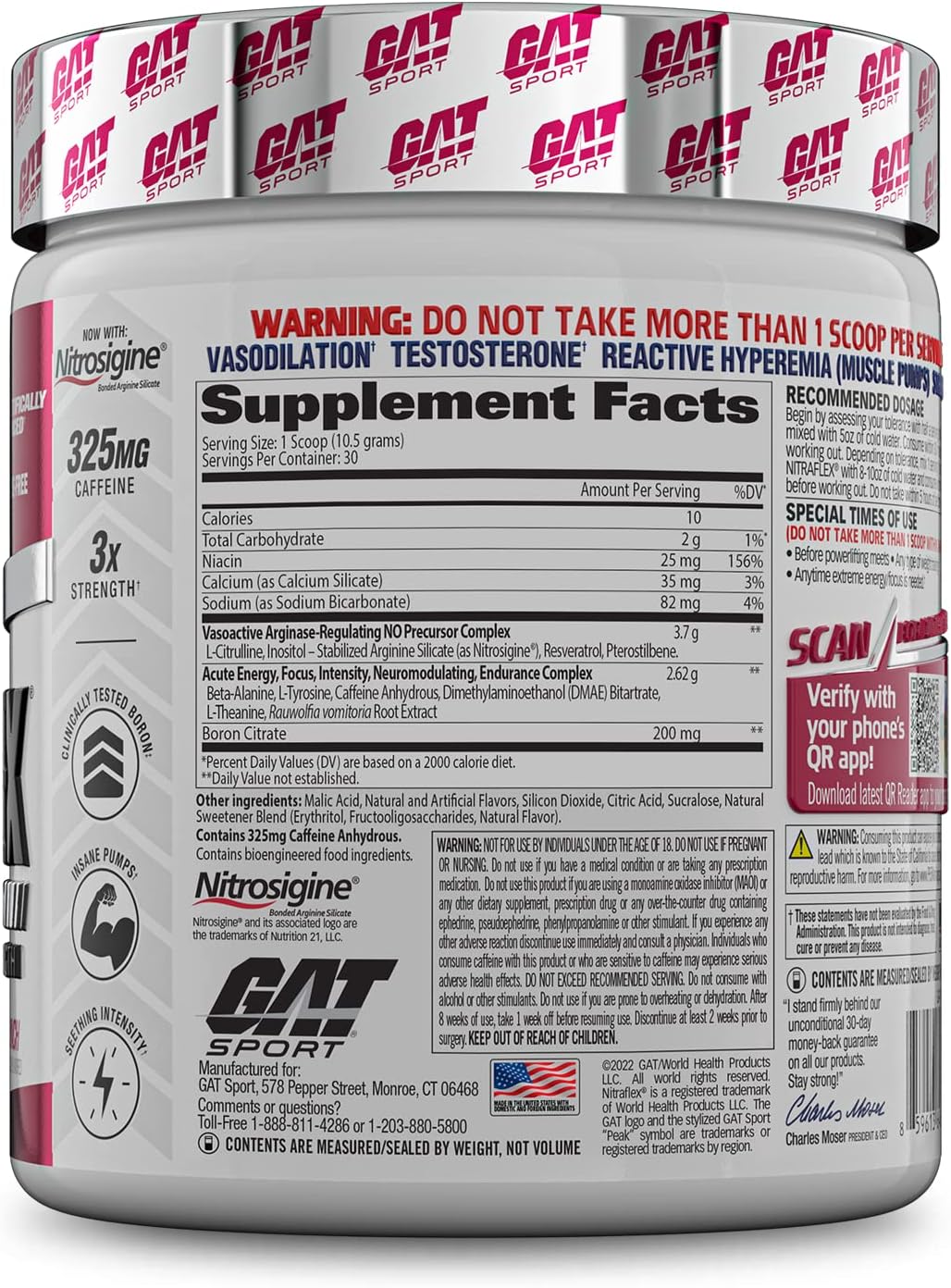 Nitraflex Advanced Pre-Workout Powder - Fruit Punch Flavor, Enhances Blood Flow, Increases Strength and Energy, Enhances Workout Performance, Creatine-Free - 30 Servings