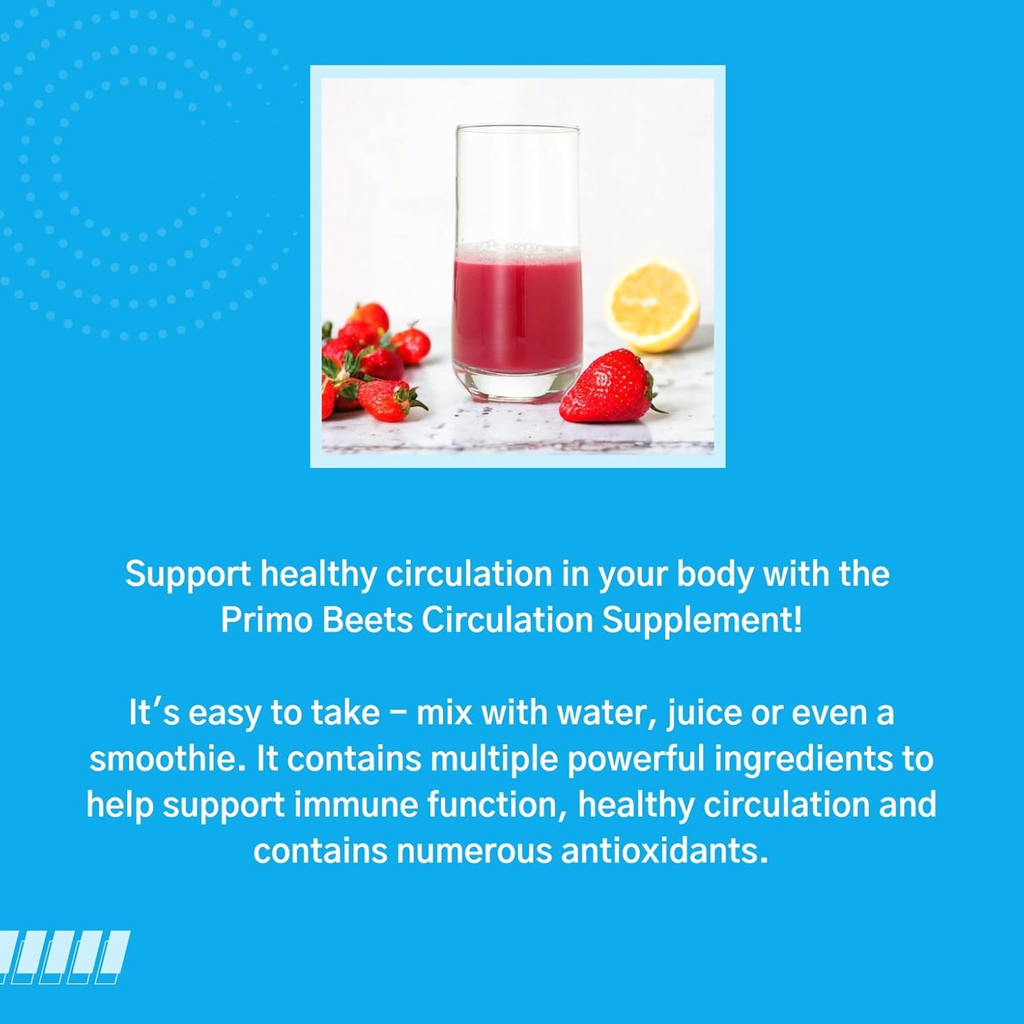 Nitric Oxide Beet Root Drink Mix with Ginger and Turmeric for Daily Nutrition and Circulation Support - Strawberry Lemonade Flavor - 30 Servings