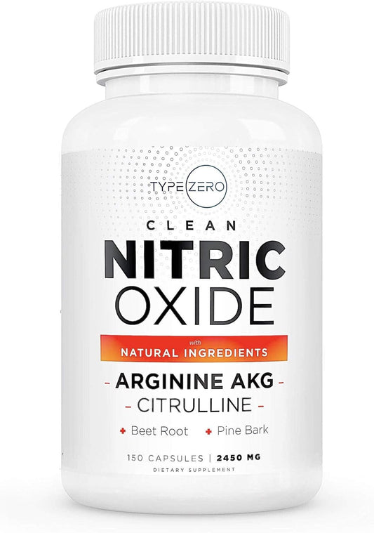 Nitric Oxide Boost Supplement with Beetroot, Arginine, Citrulline, Pine Bark, Garlic, and Vitamin C - 150 Veggie Capsules for Men - Enhanced Blood Flow Formula