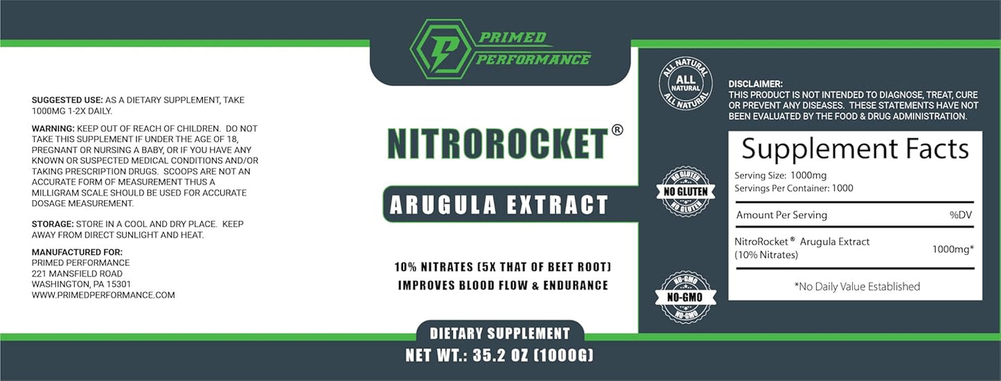 Nitric Oxide Booster for Enhanced Performance - Supports Blood Flow & Energy - Supplements for Men and Women - Boosts Cognitive Function & Muscle Oxygenation - 1000 Grams