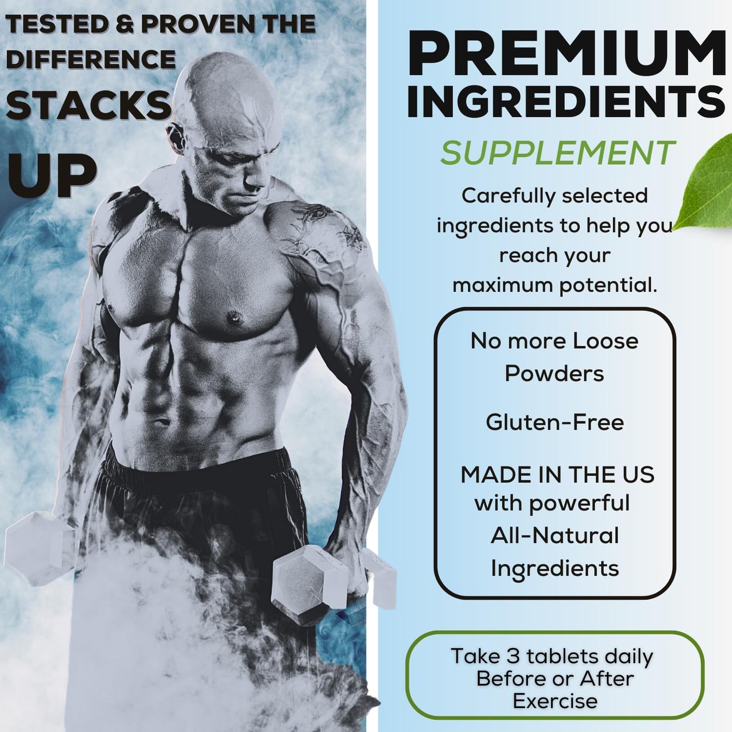 Nitric Oxide Booster for Men and Women - Supports Muscle Growth and Human Growth Hormone - Natural Supplement for Muscle Building - 90 Tablets, 3150mg
