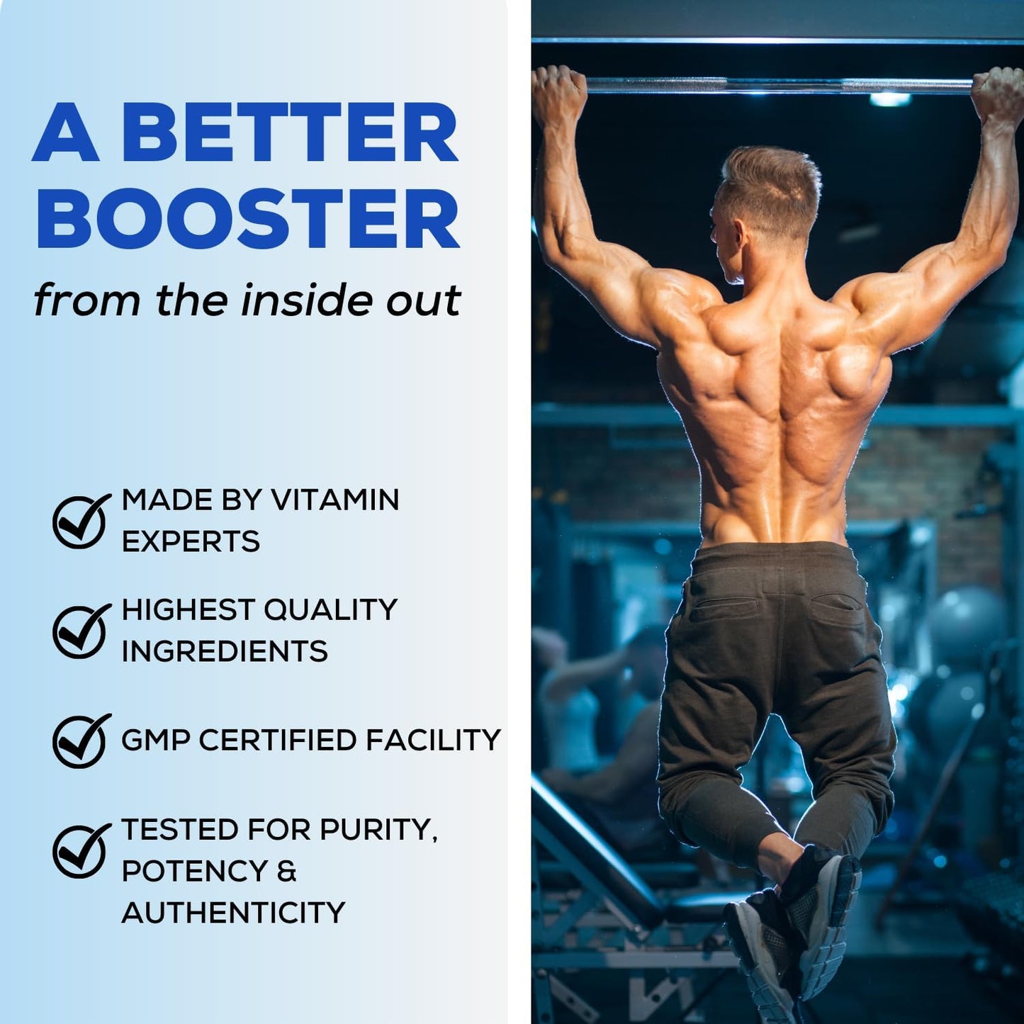 Nitric Oxide Booster for Men and Women - Supports Muscle Growth and Human Growth Hormone - Natural Supplement for Muscle Building - 90 Tablets, 3150mg