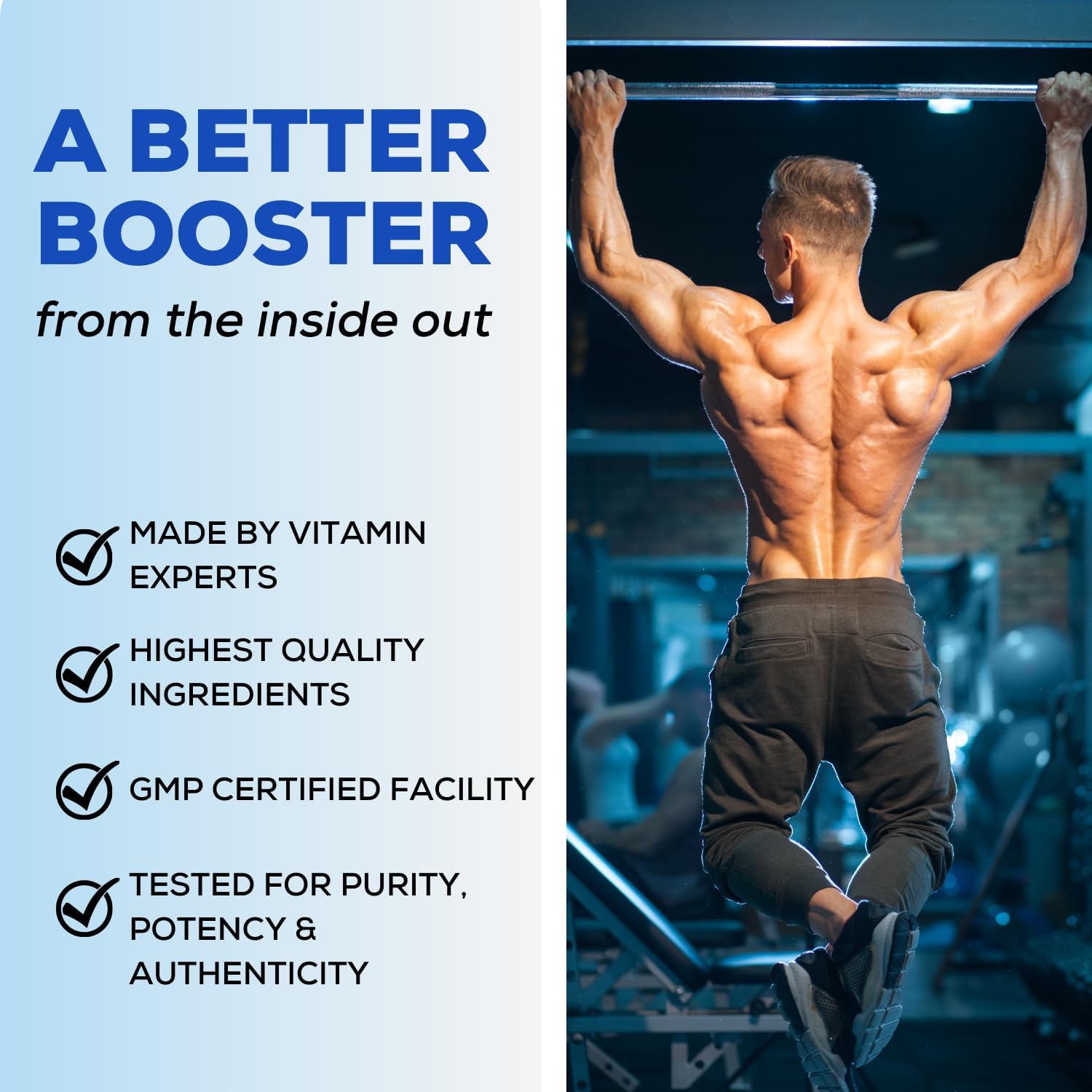 Nitric Oxide Booster for Men and Women - Supports Muscle Growth and Human Growth Hormone - Natural Supplement for Muscle Building - 90 Tablets, 3150mg