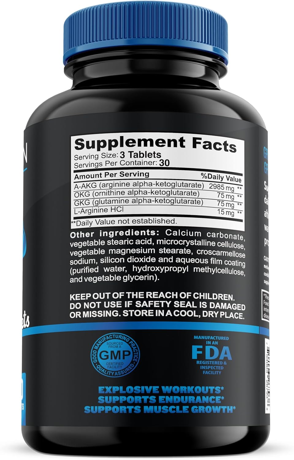 Nitric Oxide Booster for Men and Women - Supports Muscle Growth and Human Growth Hormone - Natural Supplement for Muscle Building - 90 Tablets, 3150mg