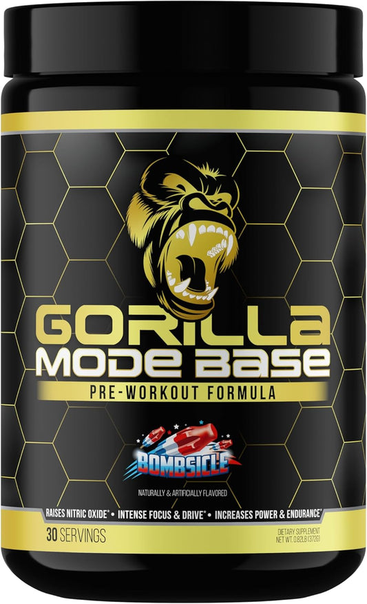 Nitric Oxide Booster Pre Workout Supplement - Enhanced Focus, Endurance, Power - L-Citrulline, L-Tyrosine, Betaine, Alpha-GPC - 360g (Bombsicle Flavor)