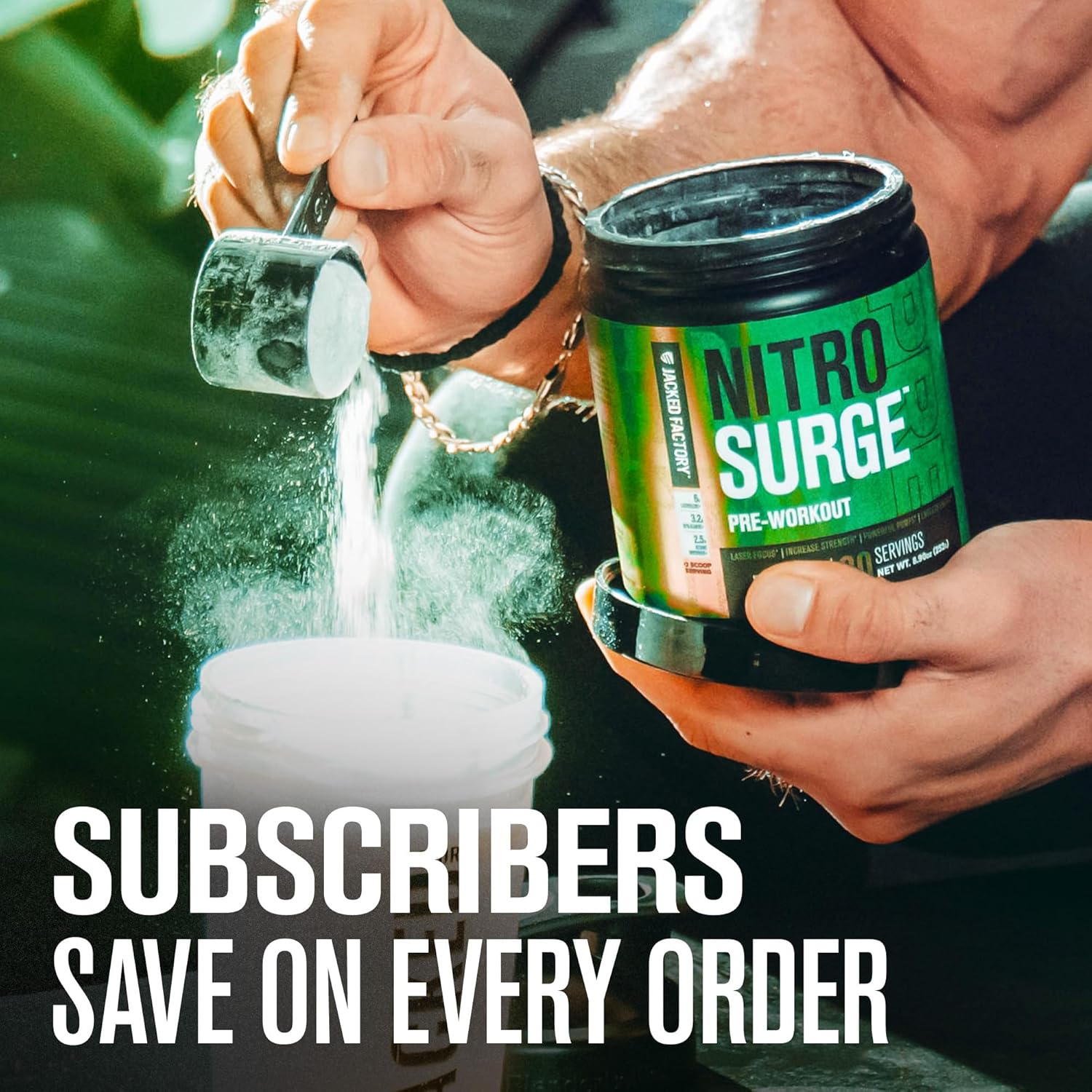 NITROSURGE Pre Workout Supplement - Boost Energy, Increase Strength, Enhance Focus, Maximize Pumps - Nitric Oxide Booster & Preworkout Powder - 30 Servings, Grape Flavor