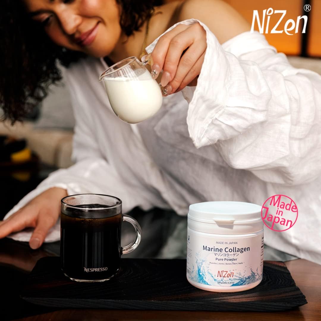 Nizen Marine Collagen Peptides Powder Supplement, Japanese-Made Hydrolyzed Amino Acids, Unflavored 5.29oz