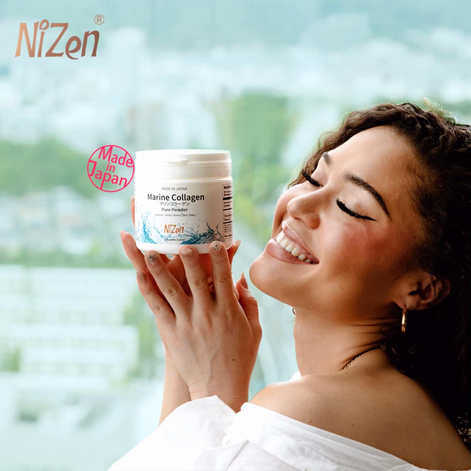 Nizen Marine Collagen Peptides Powder Supplement, Japanese-Made Hydrolyzed Amino Acids, Unflavored 5.29oz
