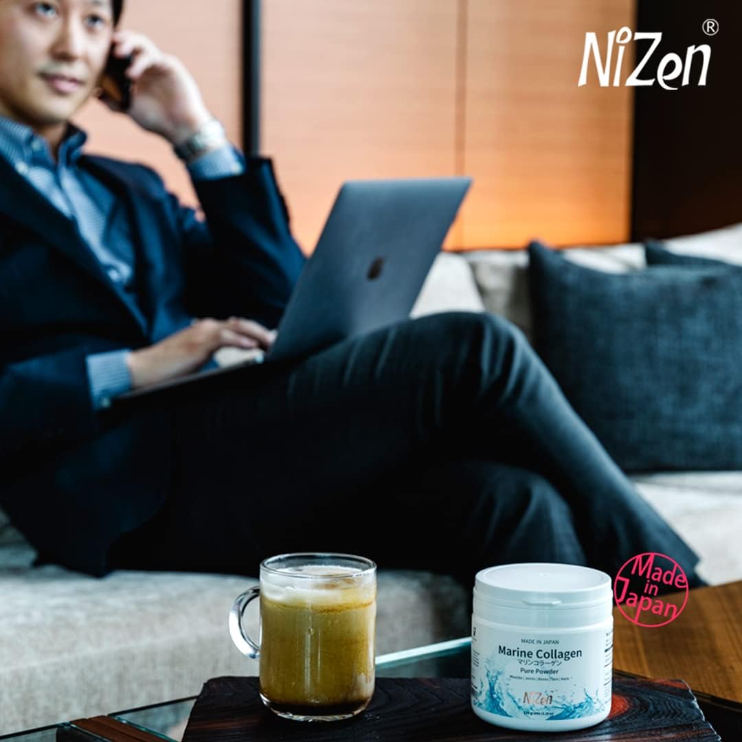 Nizen Marine Collagen Peptides Powder Supplement, Japanese-Made Hydrolyzed Amino Acids, Unflavored 5.29oz