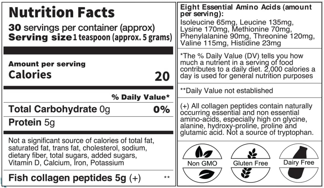 Nizen Marine Collagen Peptides Powder Supplement, Japanese-Made Hydrolyzed Amino Acids, Unflavored 5.29oz