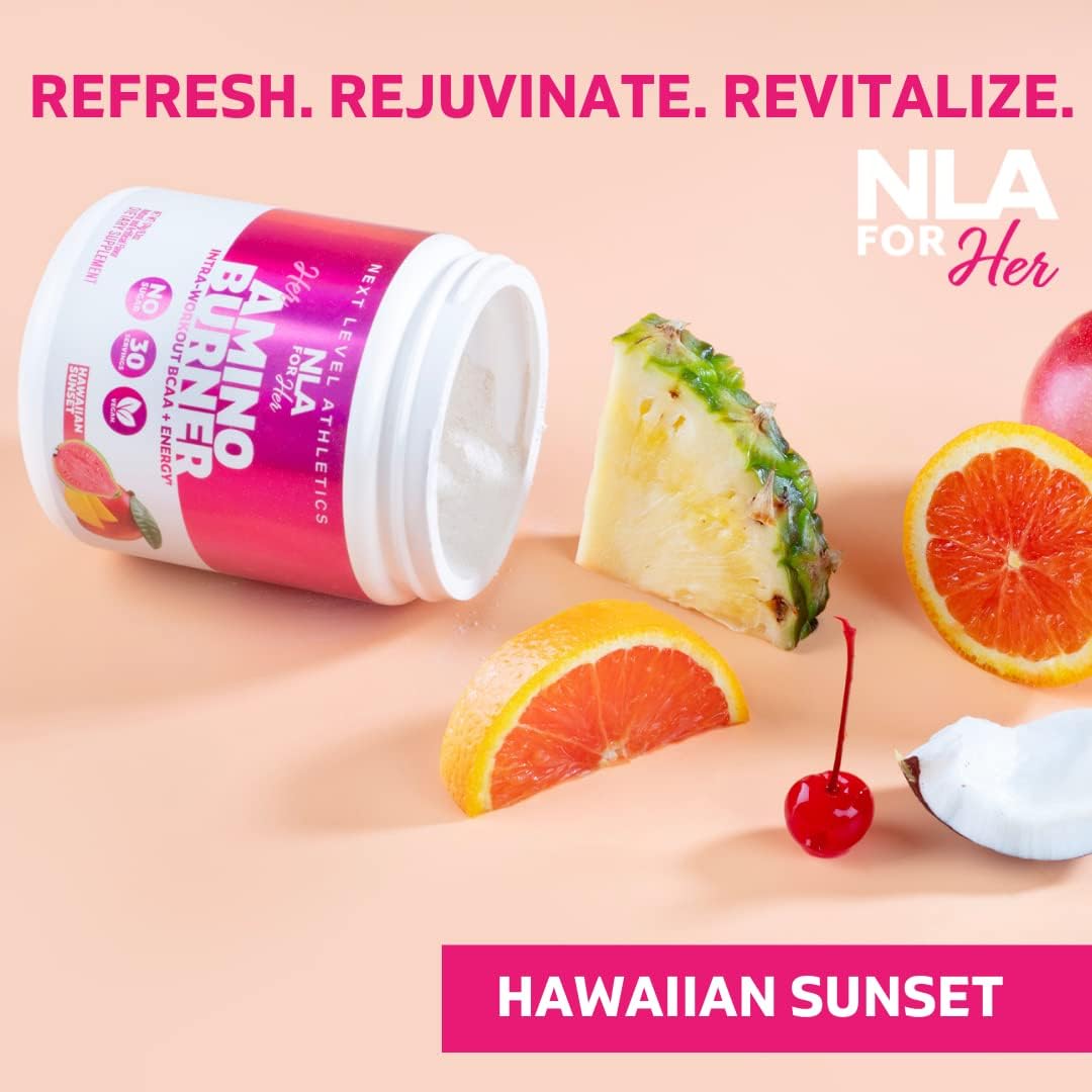 NLA for Her Uplift Pre-Workout - Hawaiian Sunset Flavor - Clean Energy Boost for Women - Supports Athletic Performance - Vegan and Gluten-Free - 30 Servings