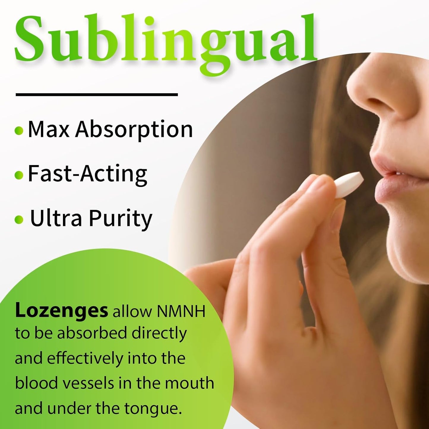 NMNH 500mg Sublingual NAD Supplement for Anti-Aging, Energy, Immunity - 240 Servings