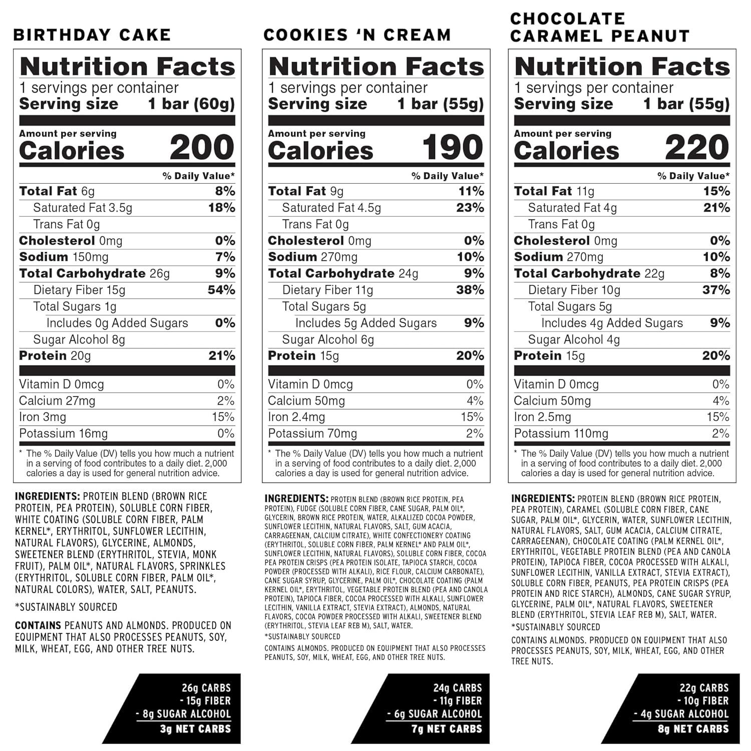 No Cow Protein Bars Sampler Pack - 20g Vegan Protein, High Fiber, Low Sugar, Keto & Gluten Free (12 Bars)