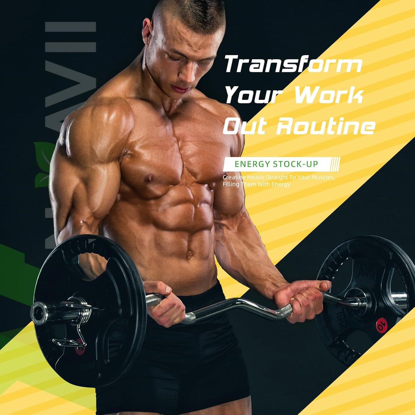 NOAVII Creatine Monohydrate Gummies 5000mg - Muscle Strength & Energy Boost - 90 Lemon Gummies