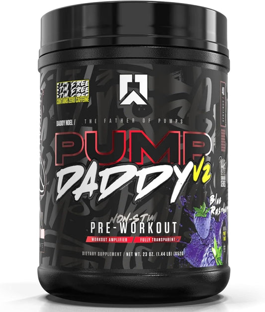 Noel Deyzel Non Stim Pre Workout Supplement | RYSE Signature Series Pump Daddy V2 | Citrulline, Beta Alanine, Creatine | 40 Servings (Blue Raspberry)