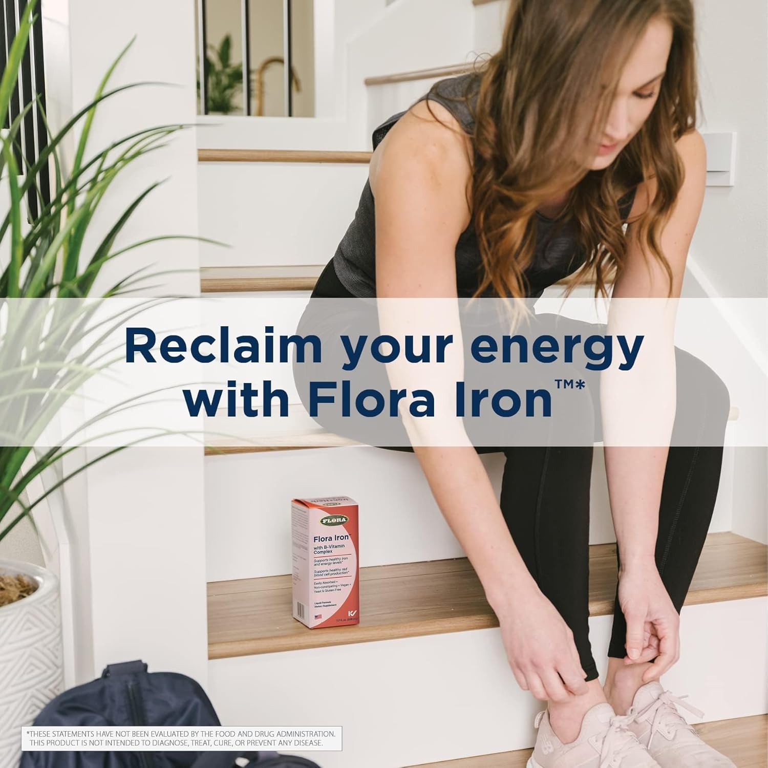 Non-Constipating Flora Iron with B-Vitamin Complex for Healthy Iron Levels - Highly Absorbable Liquid Iron & Vitamin-B - Vegan, Gluten Free - 15oz Bottle
