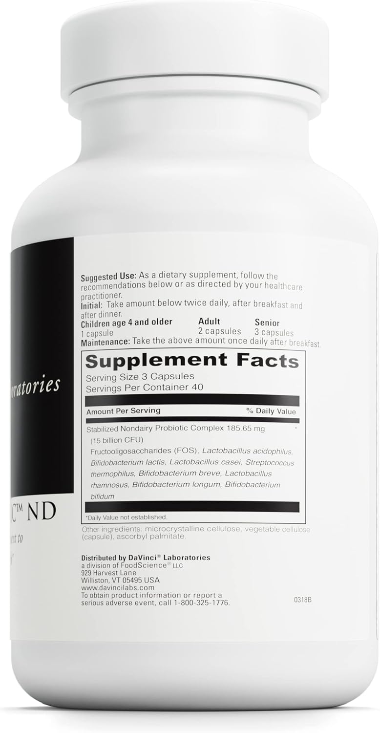 Non-Dairy Mega Probiotic Supplement for Gut, Digestive & Brain Health - Vegetarian Capsules - 120 Count