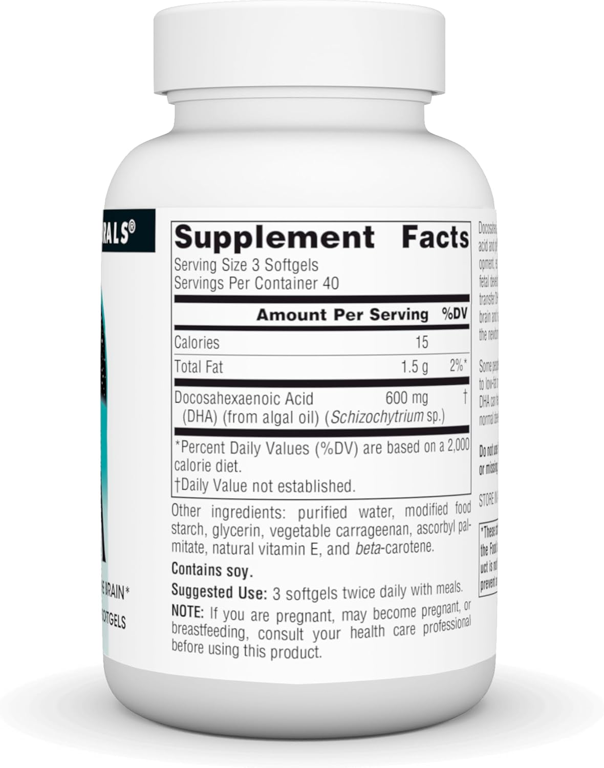 Non-Fish Omega-3 DHA Neuromins Supplement 200mg for Brain Health - 120 Softgels