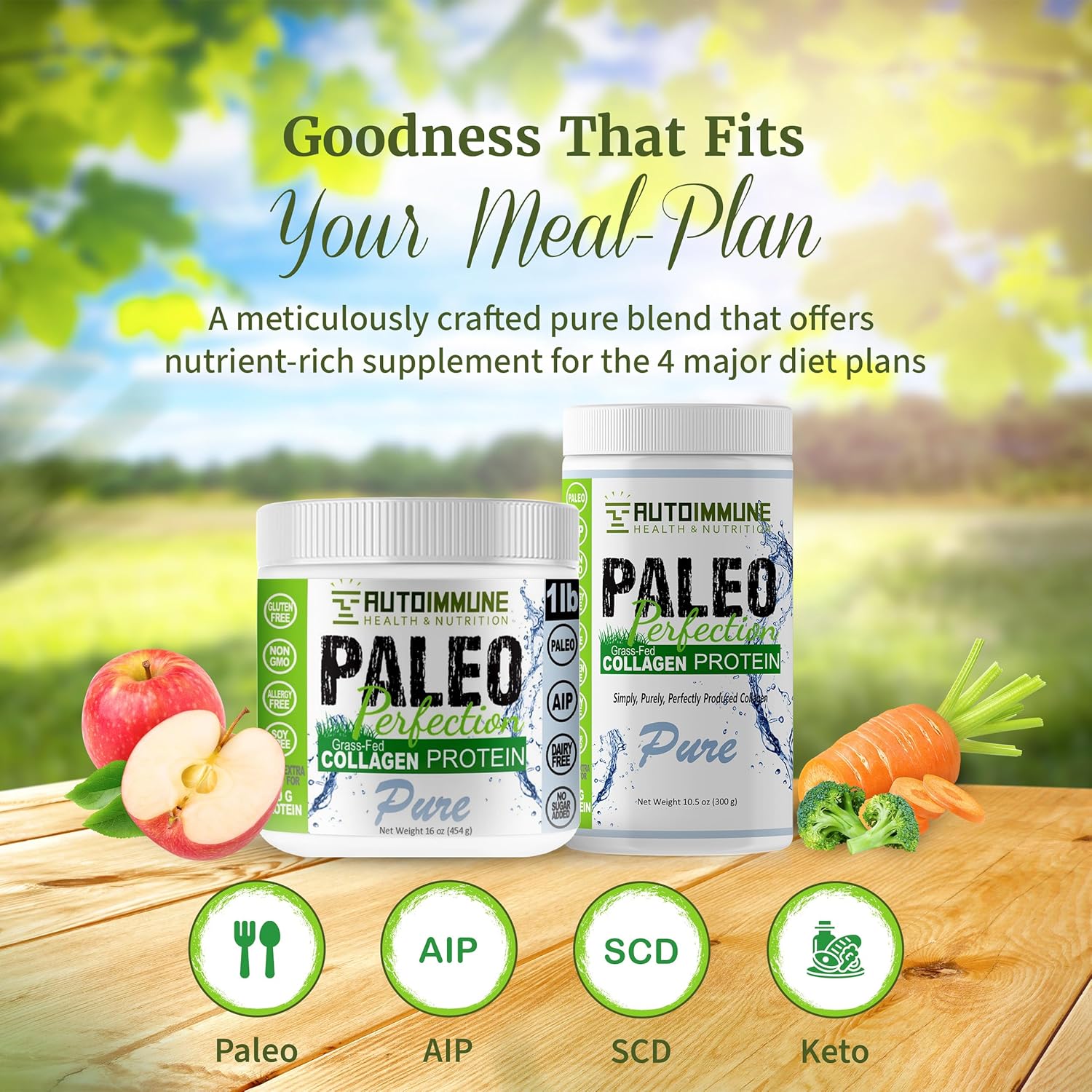 Non GMO Grass-Fed Beef Collagen Protein Powder for Autoimmune Health & Nutrition - 1 lb - Women & Men - Soy, Gluten, Dairy Free